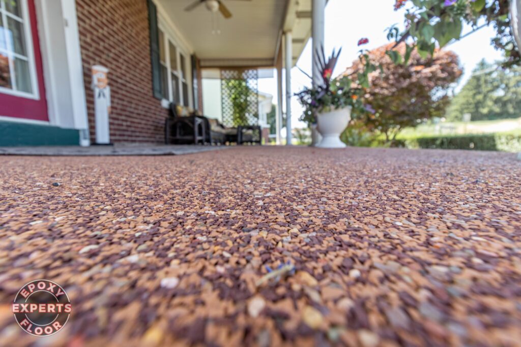 Epoxy porch flooring and steps by the Epoxy Floor Experts