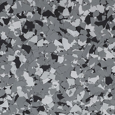 Epoxy floor experts color flake blend wombat.
