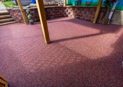 Tamaqua, PA Epoxy Red, Dark Grey, Light Grey Rubber Patio