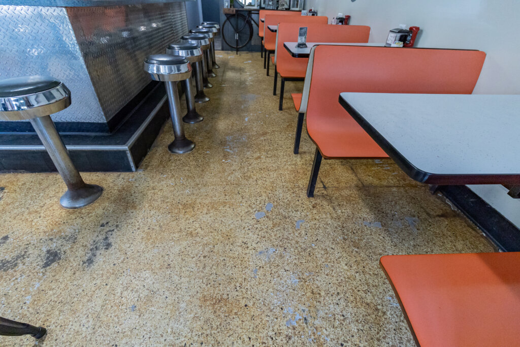 Logantown, PA Twilight Diner. Opal Epoxy Flake.