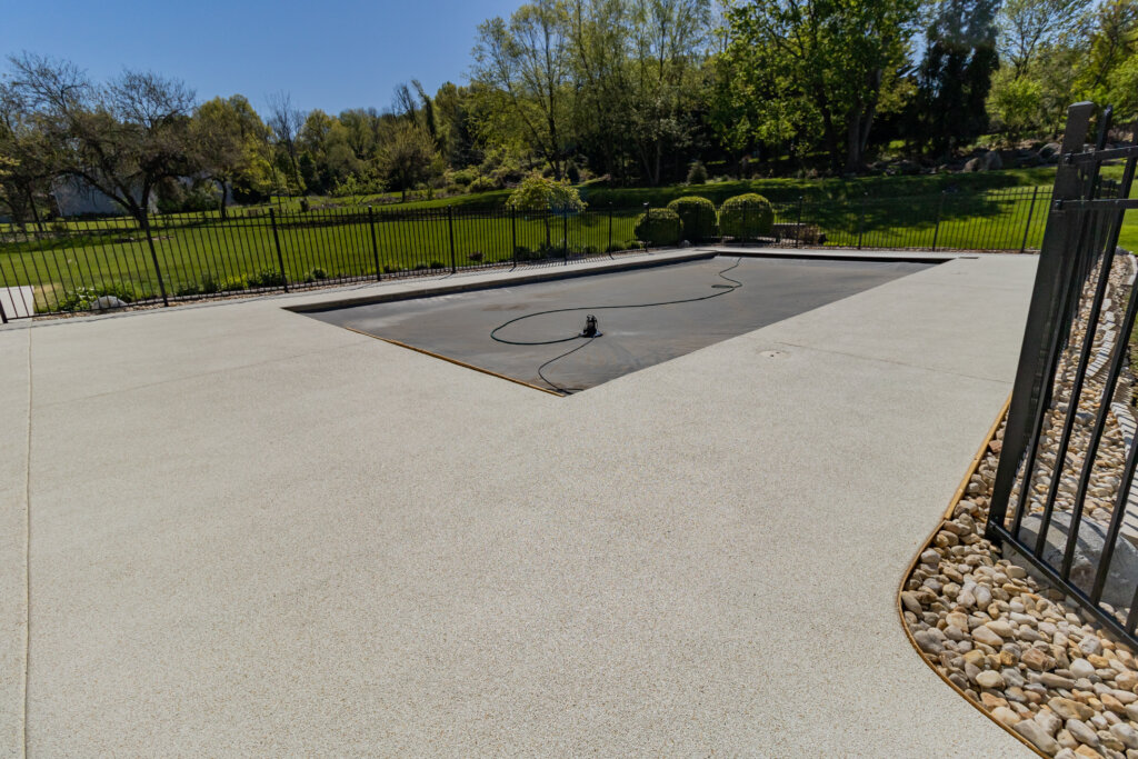 Emmaus, PA Epoxy FlexRubber Pool-Deck Patio before